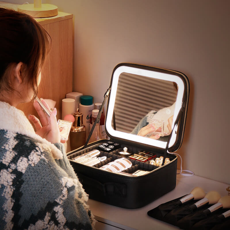 Niceland™ Travel Makeup Bag with LED Mirror
